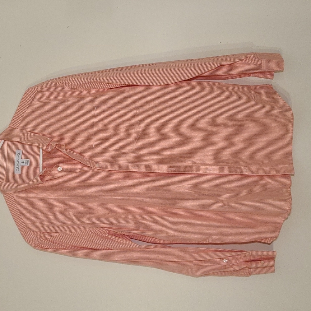Calvin klein long sleeve button down shirt  large